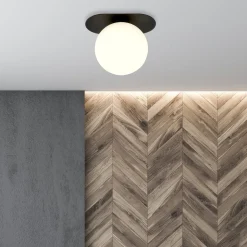 Plaza taklampe 1 lys - Svart/Opal