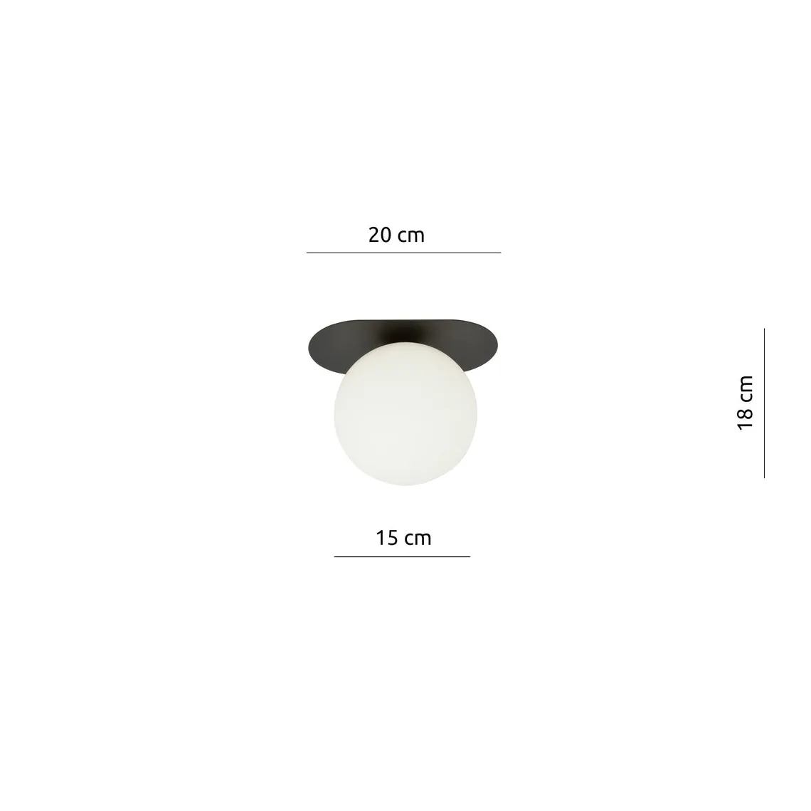 Plaza taklampe 1 lys - Svart/Opal