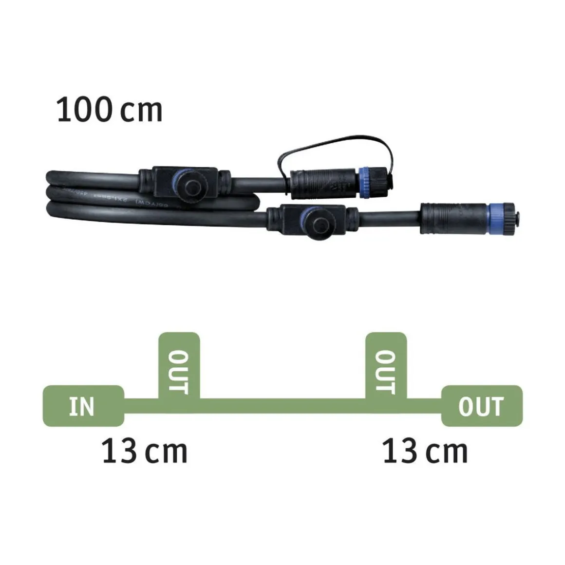 Plug & Shine 1 meter kabel med 3 utganger