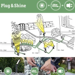 Plug & Shine 15 meter kabel med 7 utganger