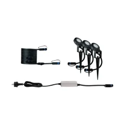 Plug & Shine Sting spot med spyd 6,4W 3000 Kelvin IP67 - 3 pakning startsett