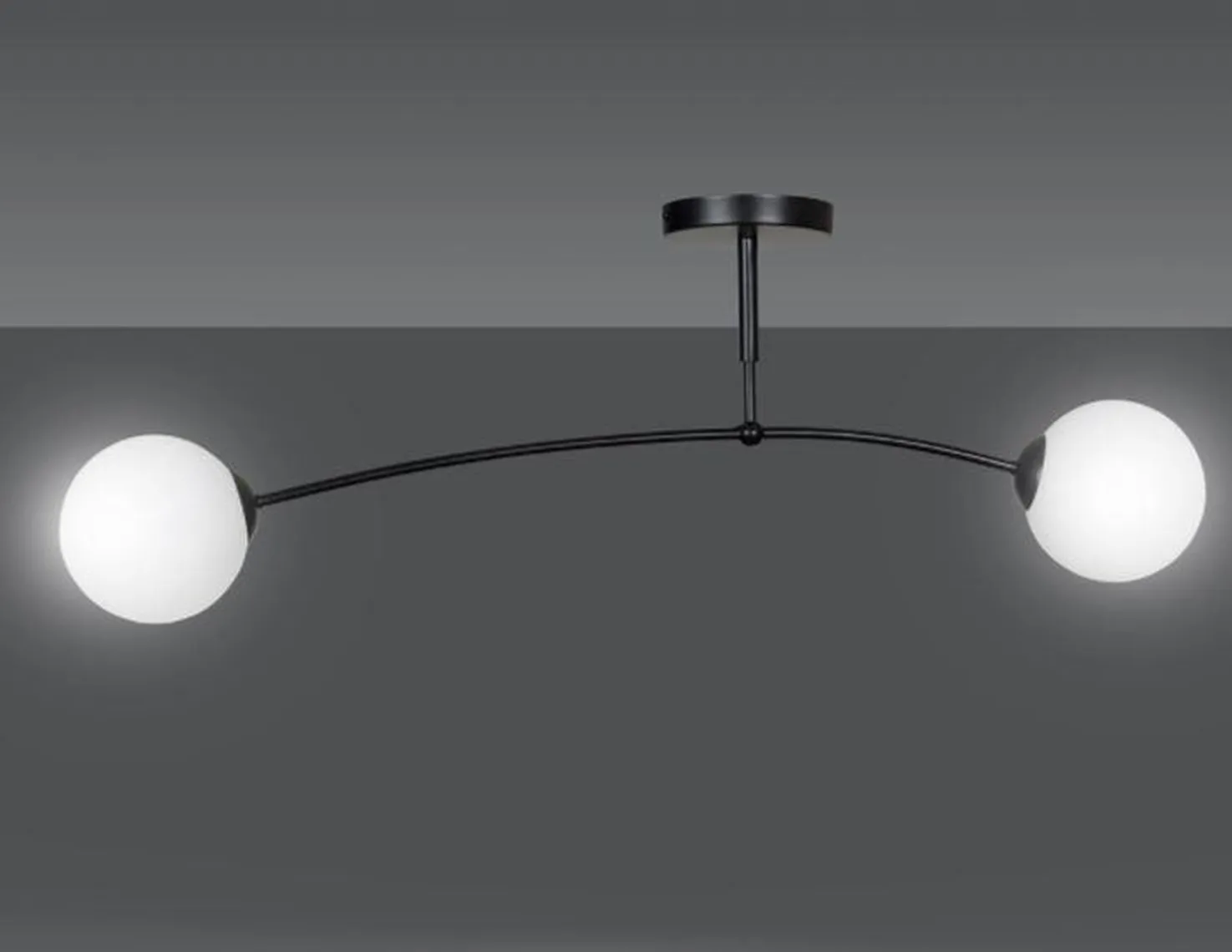 Pregos taklampe 2 lys - Svart/Opal