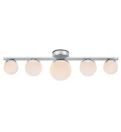 Puro tak/vegglampe IP44 - Krom/opal - Krom / Opal