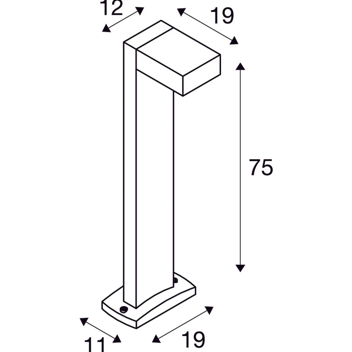 Quadrasyl pullert 75 cm IP44