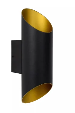 Quirijn vegglampe opp/ned innendørs - Svart/Matt gullfarget