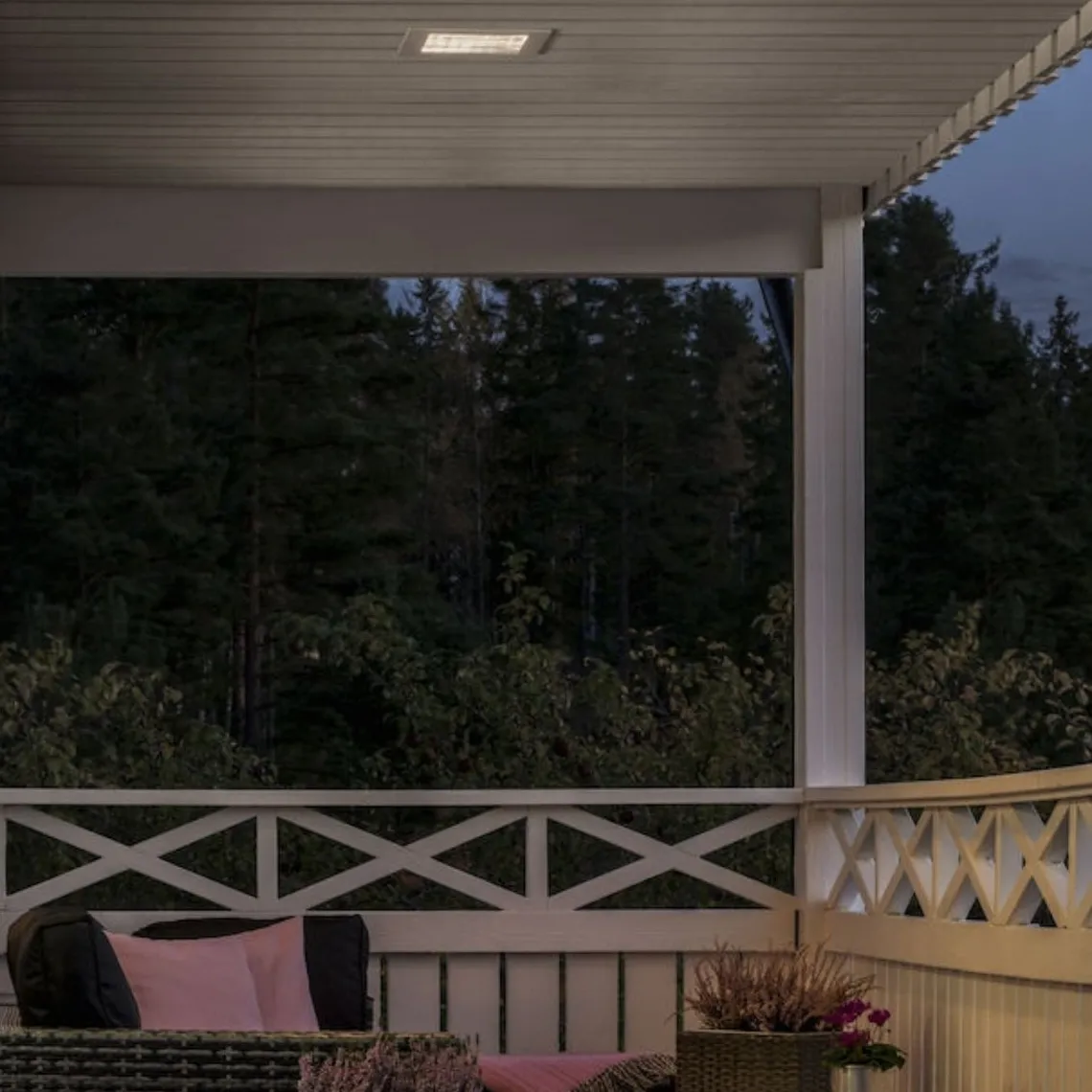 Recess taklampe utendørs IP44 6W - Matt hvit