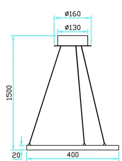 Ringo 40 cm takpendel 12W 2700 Kelvin RA90 dimbar - Svart