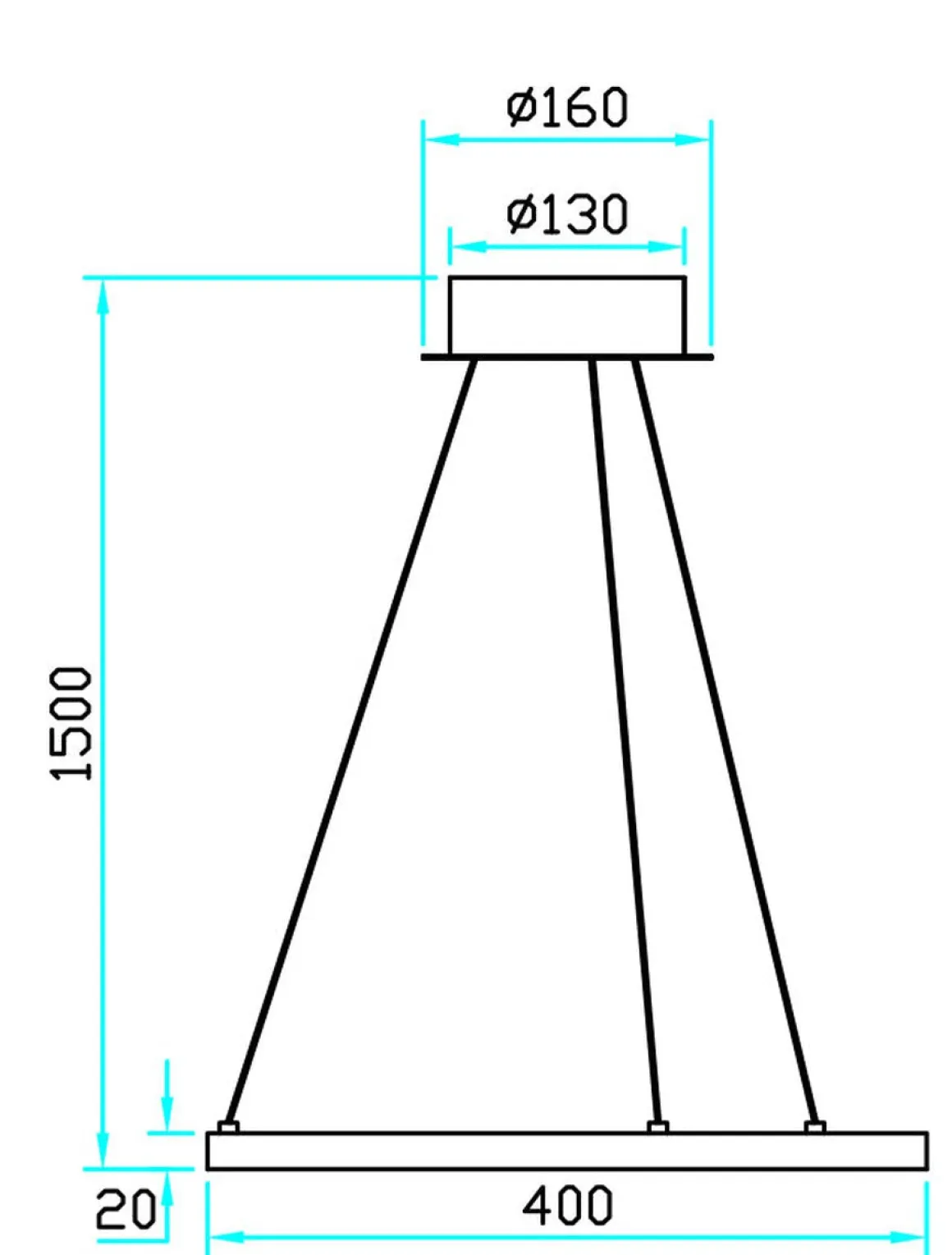 Ringo 40 cm takpendel 12W 2700 Kelvin RA90 dimbar - Svart