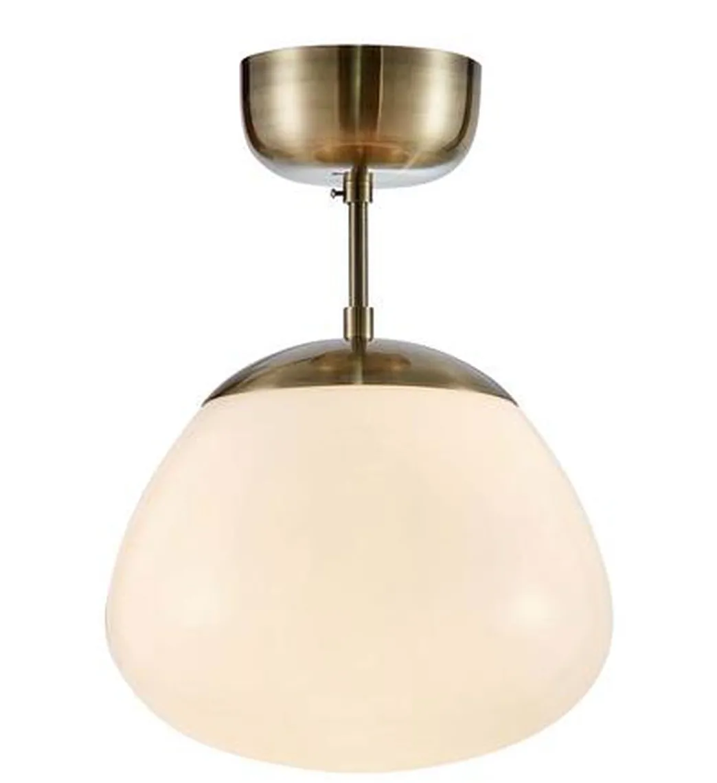 Rise taklampe - Antikk messing/Opal hvit - Messing / Opal
