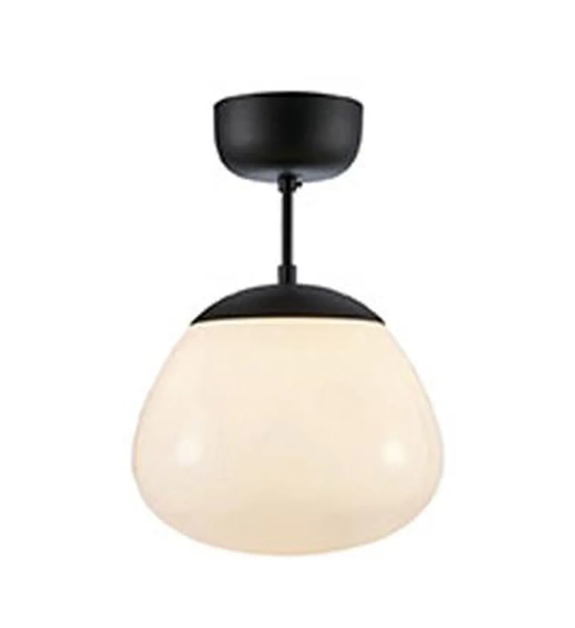 Rise taklampe - Svart/Opal hvit - Svart / Opal