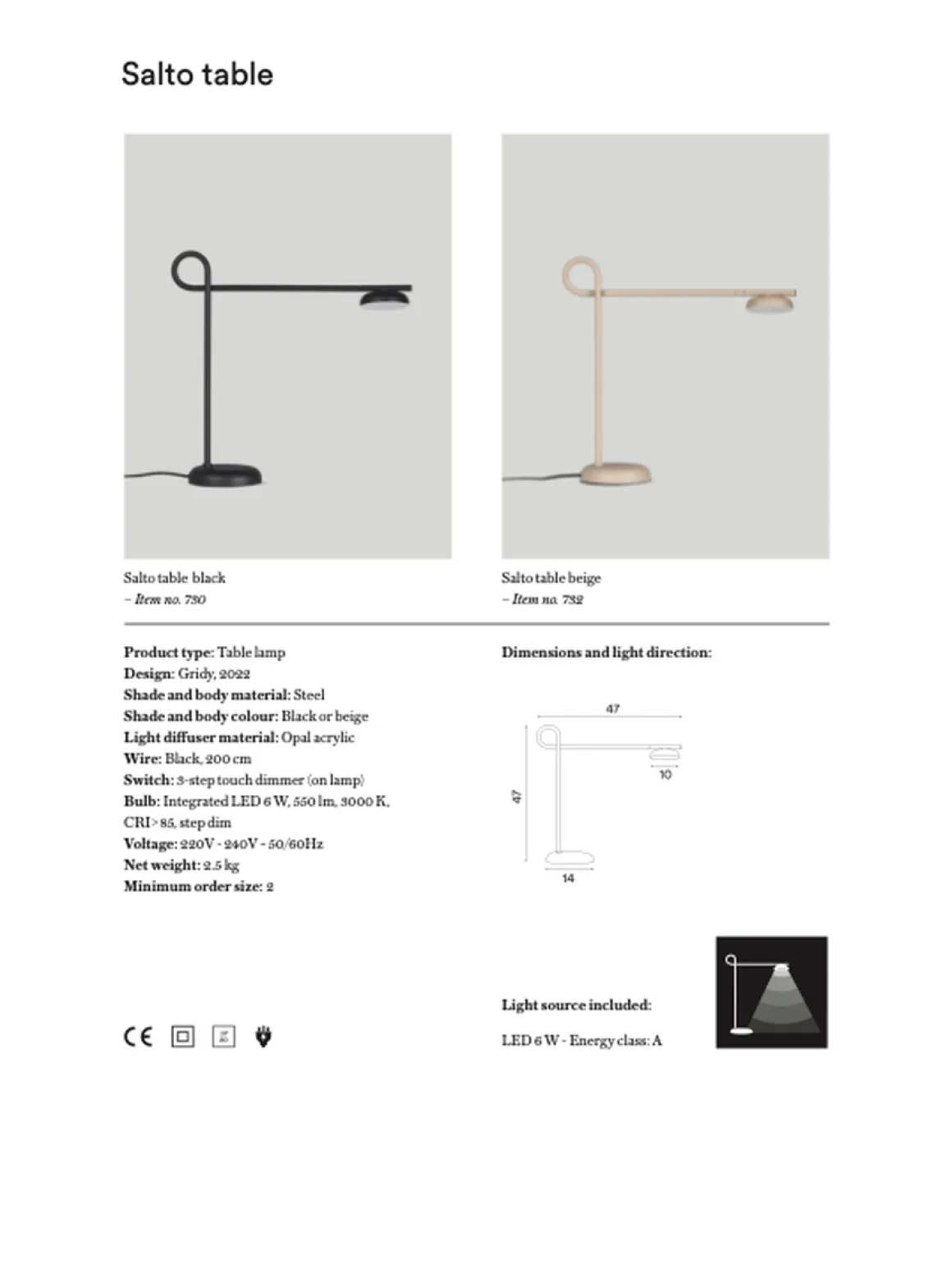 Salto bordlampe