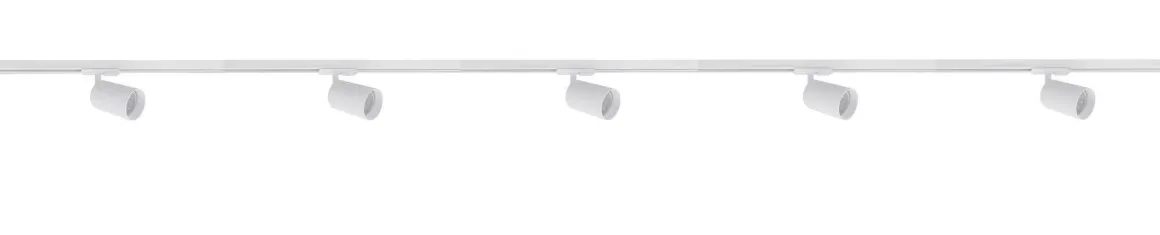 Secco spotskinne 5 spotter 2 meter - Pure white
