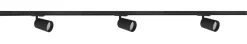 Secco spotskinne 3 spotter 1 meter - Svart