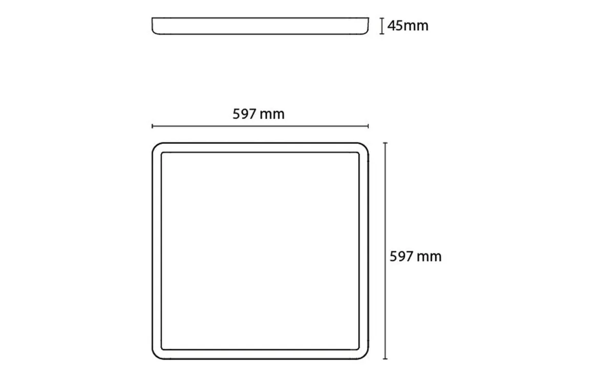 Sense Surface 600 taklampe 28W 3000K IP20 IK10 Dimbar - Hvit