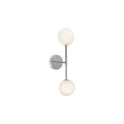 Sigma vegglampe dobbel IP23 - Krom/Opal