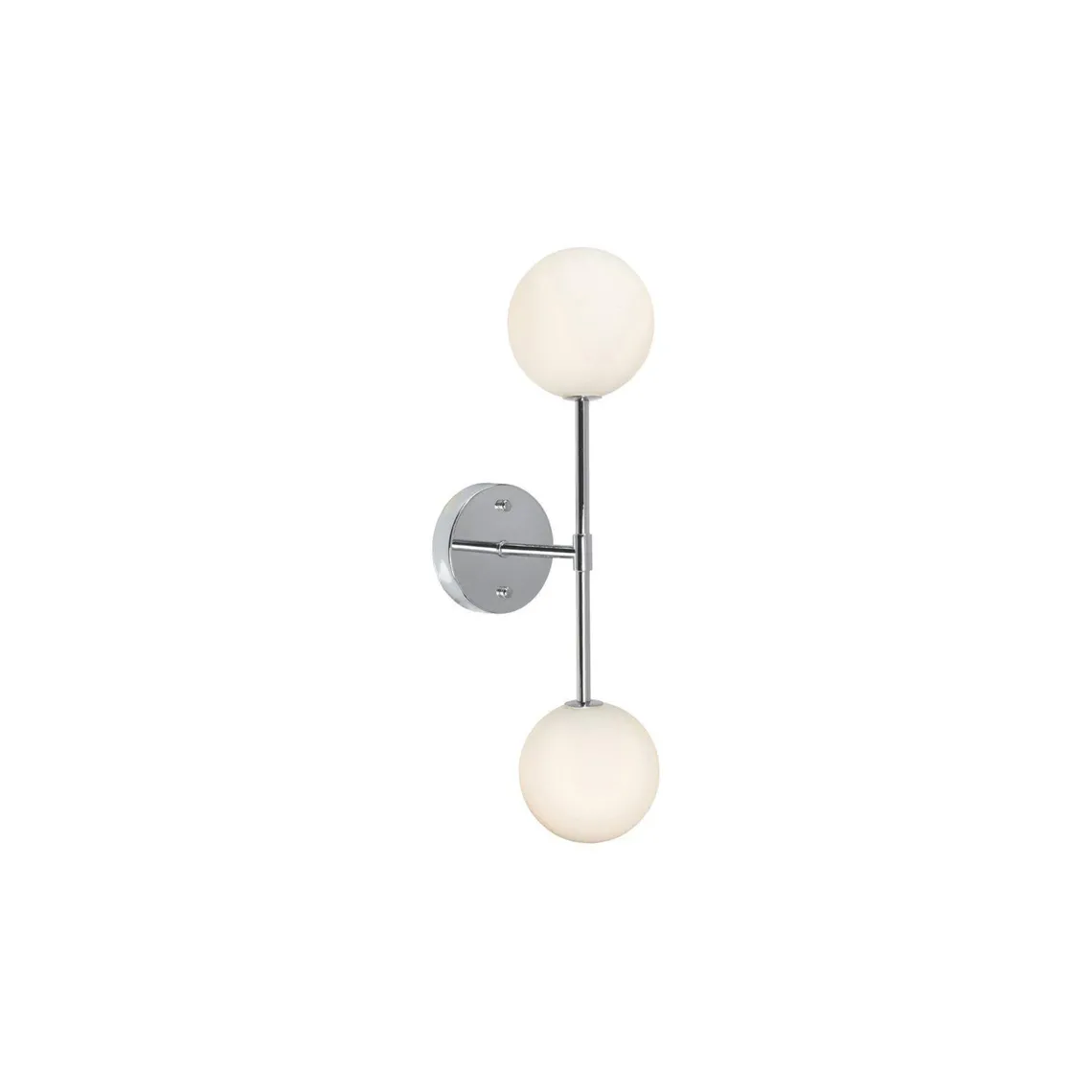 Sigma vegglampe dobbel IP23 - Krom/Opal
