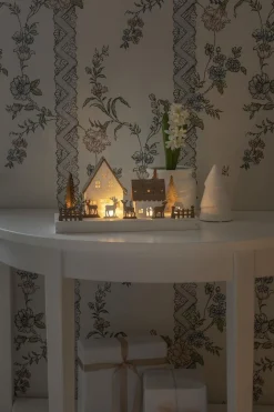 Siluett motiv 6 varmhvite LED på batteri