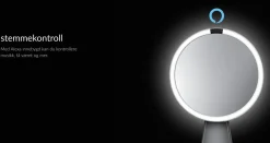 Simplehuman sminkespeil med lys, sensor og høyttaler