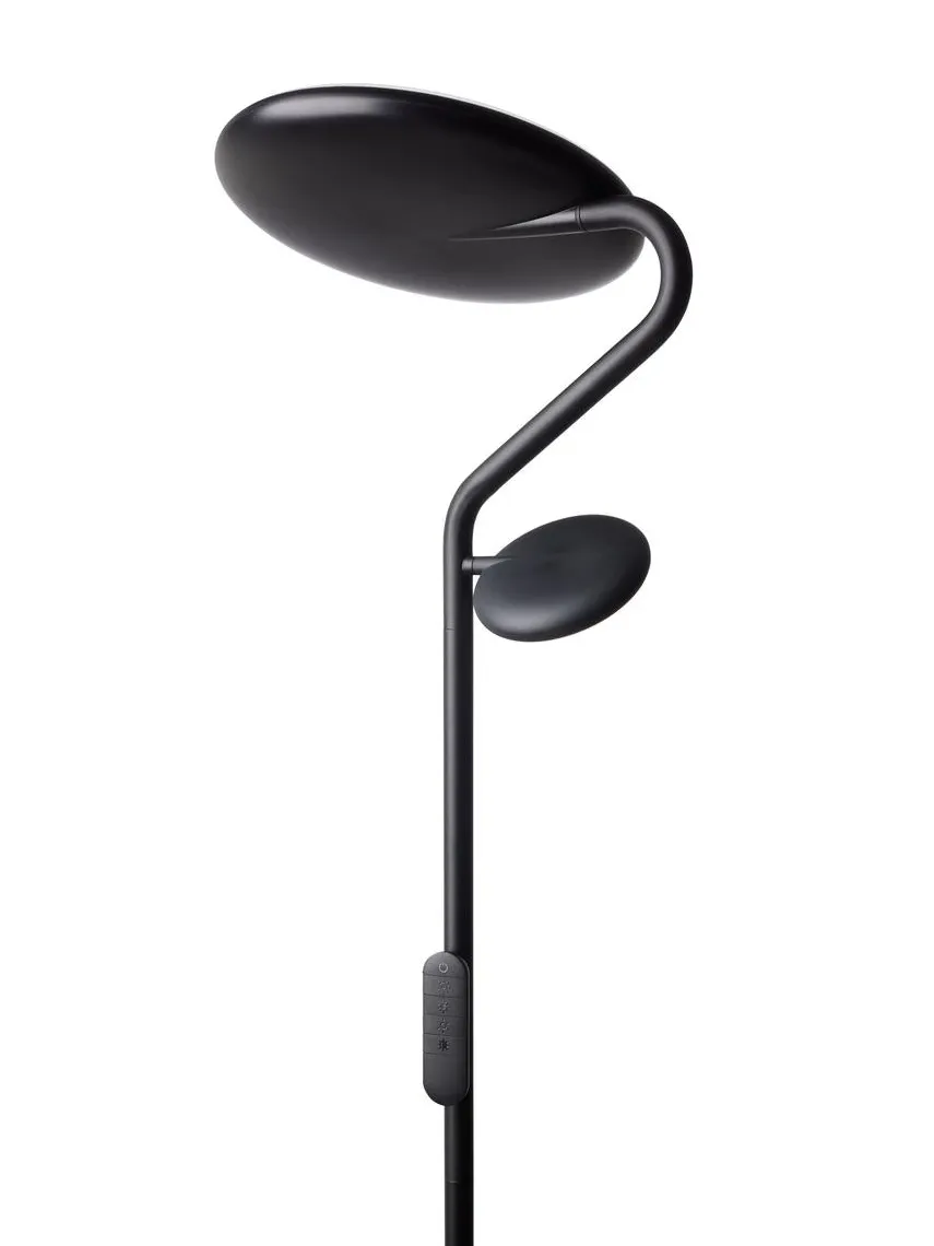 Slim uplight gulvlampe med leselys og fjernkontroll