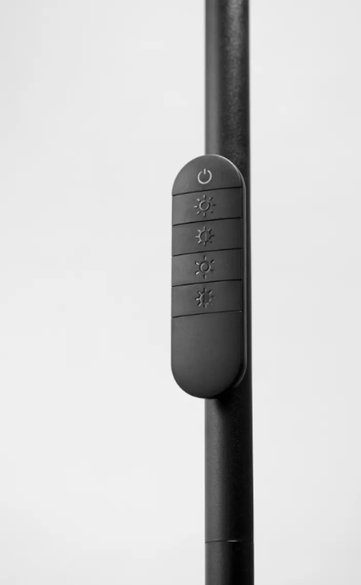 Slim uplight gulvlampe med leselys og fjernkontroll