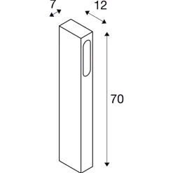 Slotbox pullert 70 cm 8W 3000 Kelvin IP44