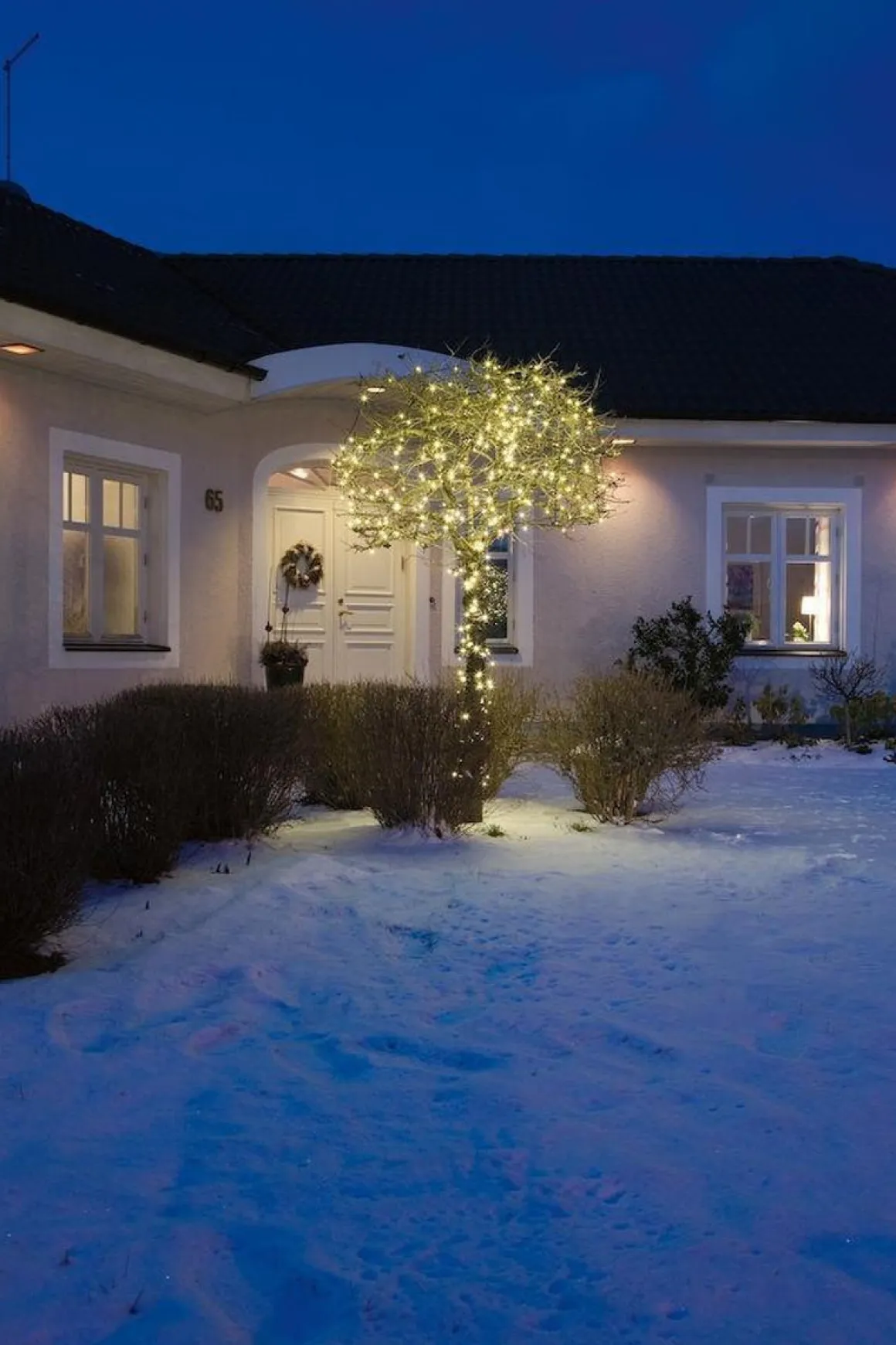 Slynge 19 meter - 120 minilys LED utendørs IP44 - Varmhvit