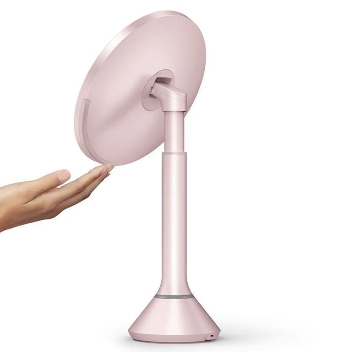 Sminkespeil med lys, sensor og oppladbart 20cm - Rosa