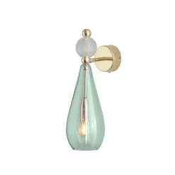 Smykke vegglampe M - Skogsgrønn/Gull