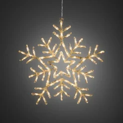 Snøfnugg med 90 varmhvite LED 58 cm IP44 utendørs