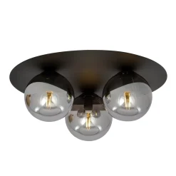 Solar taklampe 3 lys - Svart/Røykfarget