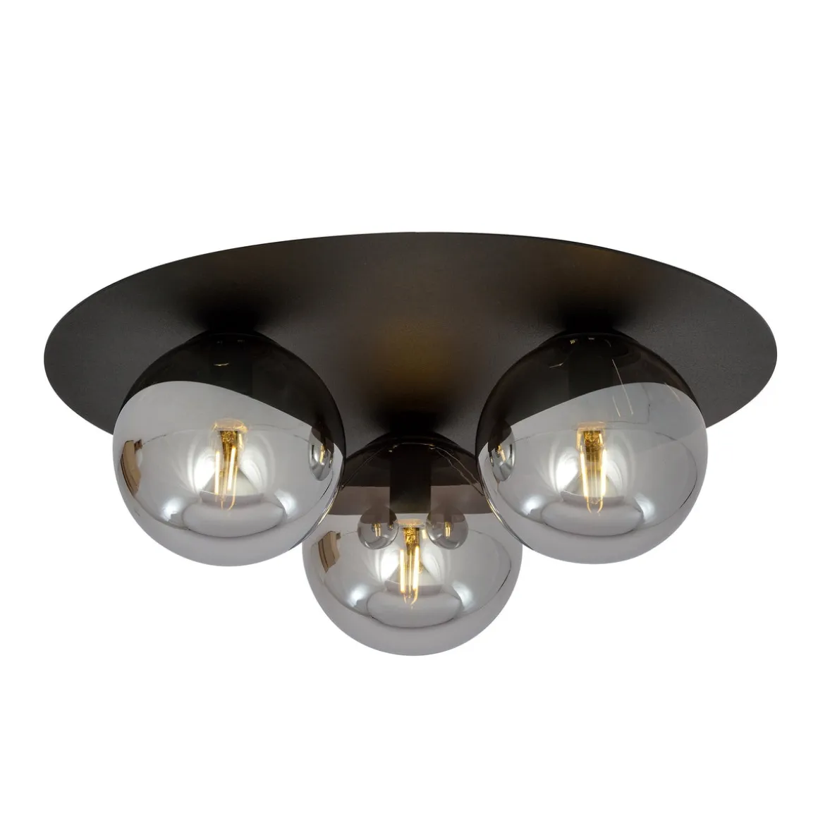 Solar taklampe 3 lys - Svart/Røykfarget