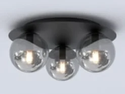 Solar taklampe 3 lys - Svart/Røykfarget