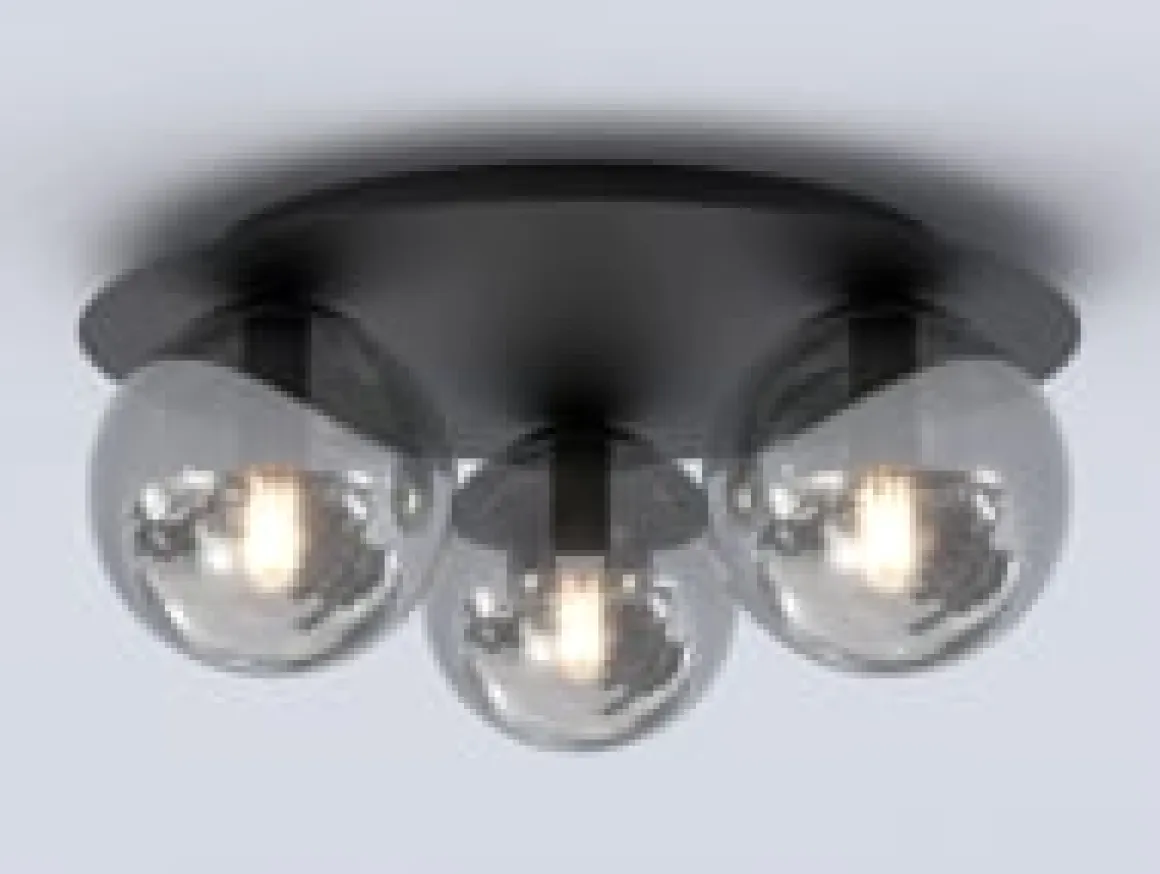 Solar taklampe 3 lys - Svart/Røykfarget