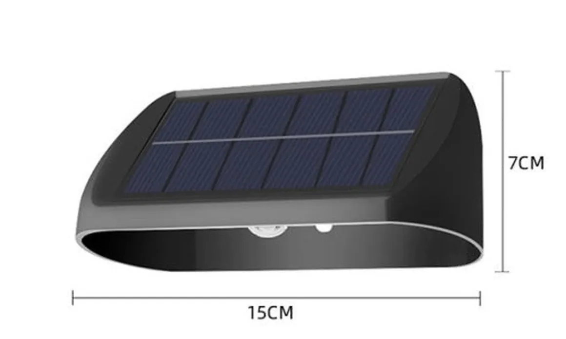 Solar vegglampe 2W 3000 Kelvin IP65 utendørs med solcelle