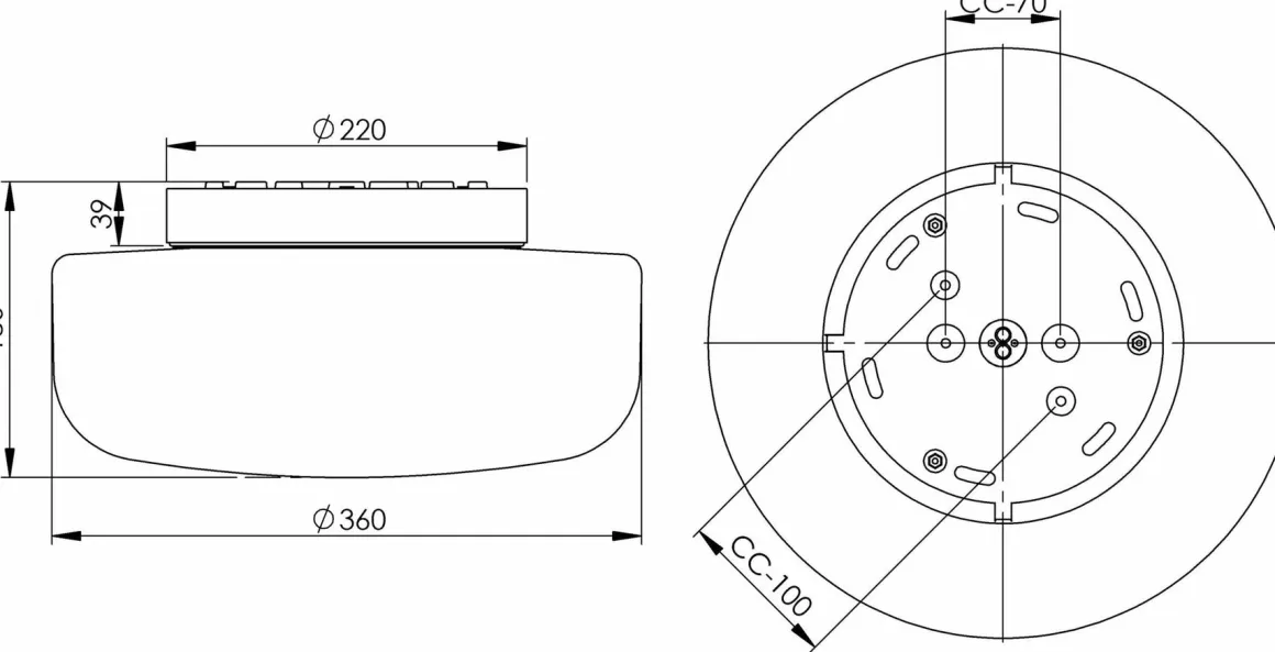 Solenne 360/176 tak/vegglampe IP44 22W 3000 Kelvin