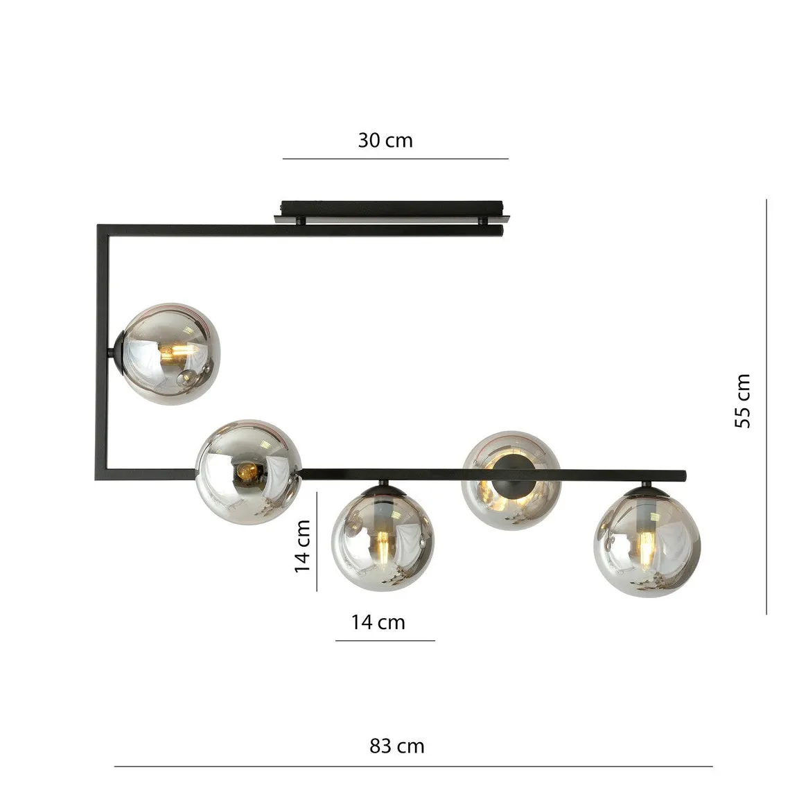 Soma taklampe 5-lys