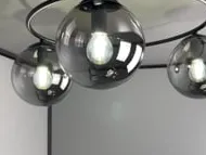 Sopra taklampe 3-lys - Svart/Opal