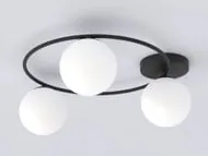 Sopra taklampe 3-lys - Svart/Opal