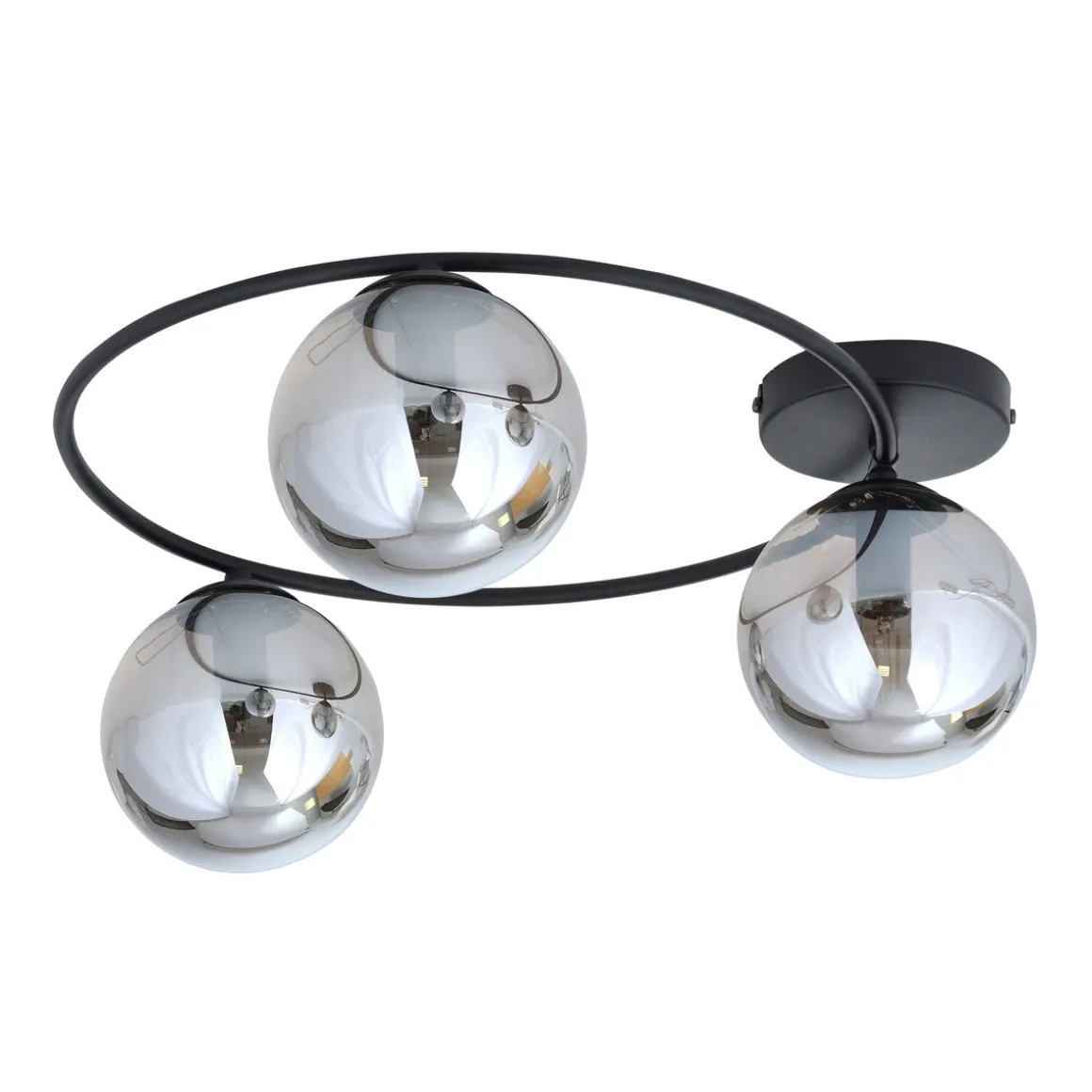 Sopra taklampe 3-lys - Svart/Røykfarget