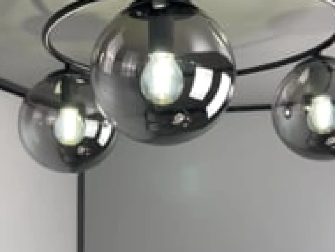 Sopra taklampe 3-lys - Svart/Røykfarget