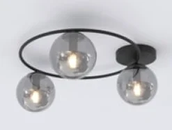 Sopra taklampe 3-lys - Svart/Røykfarget
