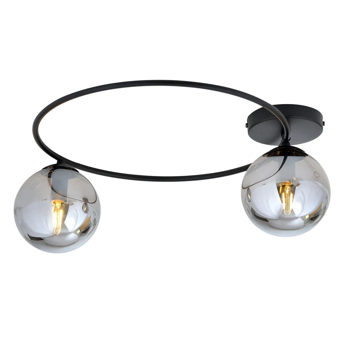 Sopra taklampe 2-lys - Svart/Røykfarget