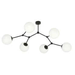 Space taklampe 6 lys - Svart/Opal