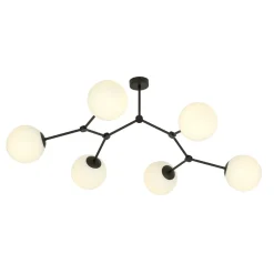 Space taklampe 6 lys - Svart/Opal