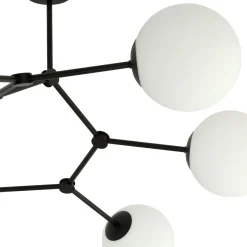 Space taklampe 6 lys - Svart/Opal