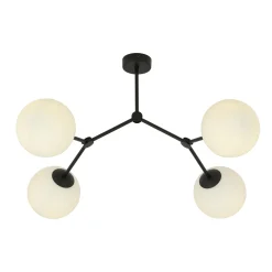 Space taklampe 4 lys - Svart/Opal