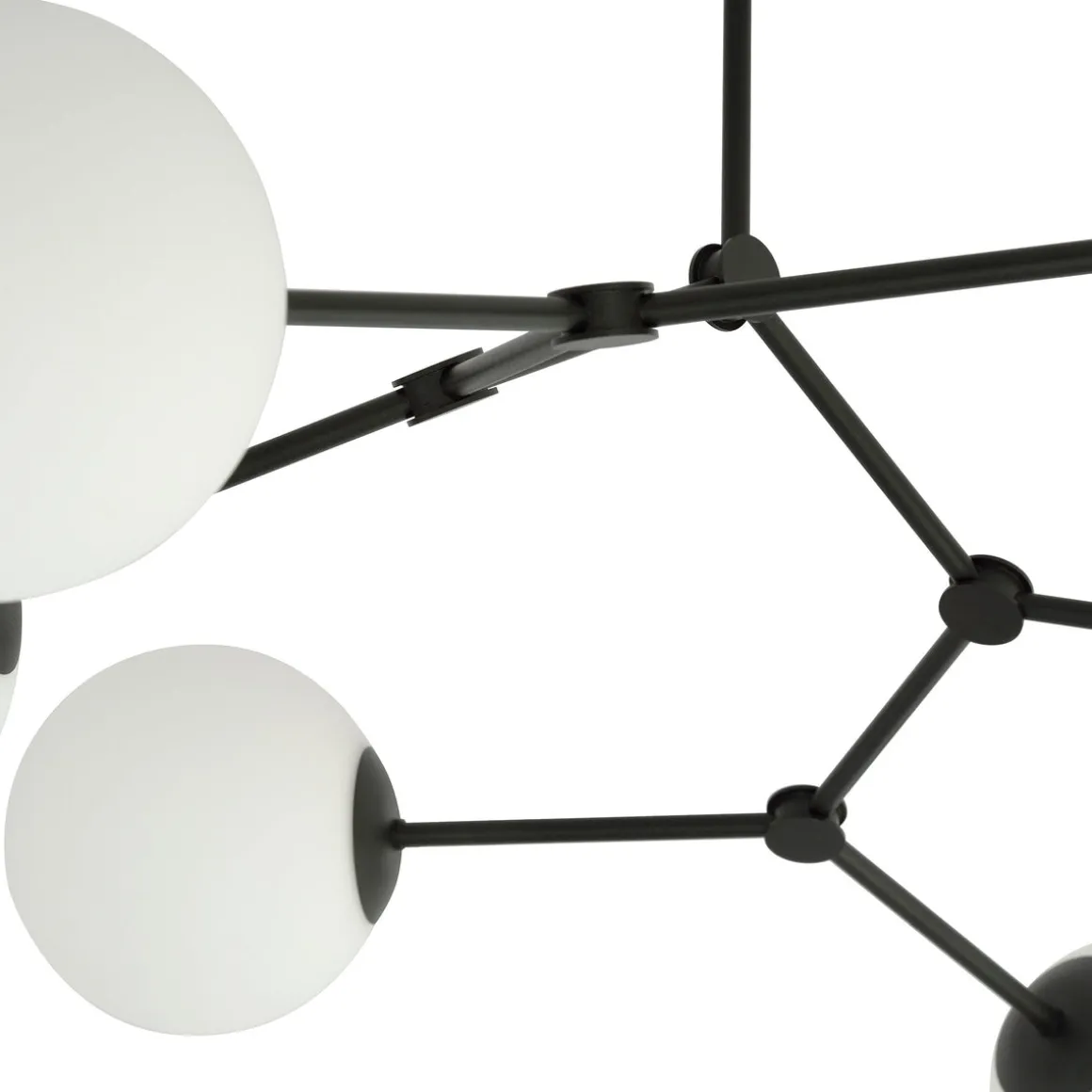 Space taklampe 4 lys - Svart/Opal