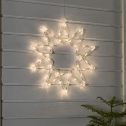 Stjerne med 60 varmhvite LED 58 cm IP44 utendørs