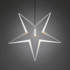Stor adventstjerne i metall 80cm - hvit