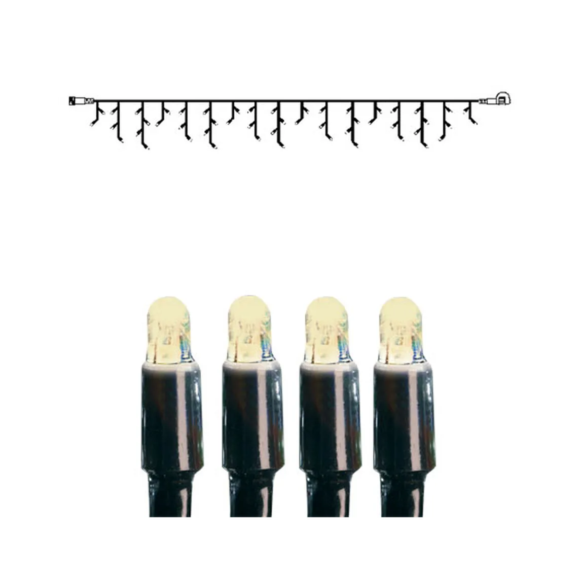 System led istappslynge 3 meter 50 lys varmhvit - Svart